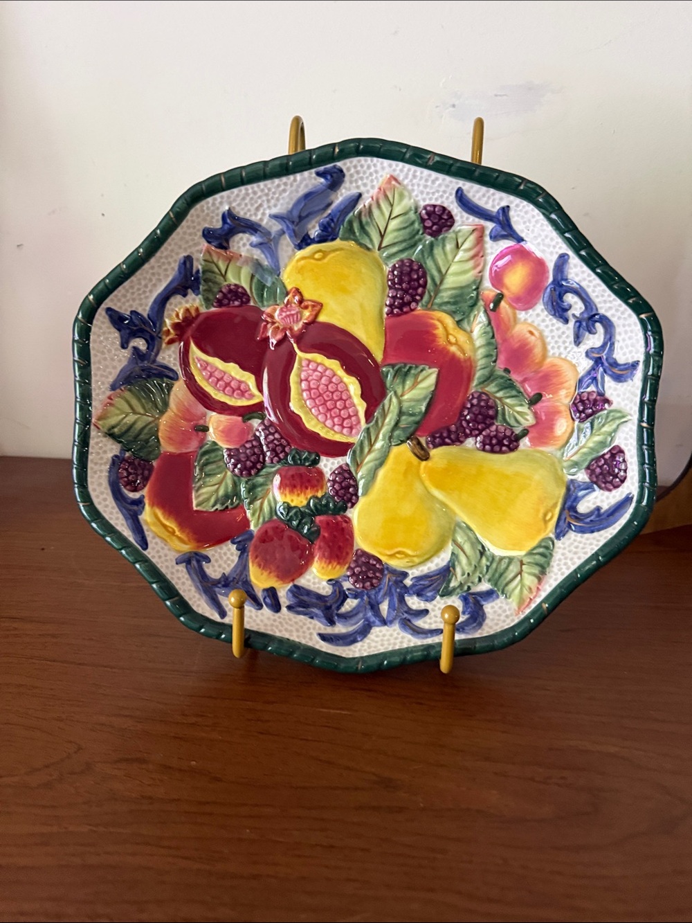 Fitz and Floyd Florentine Fruit earthenware vegetable serving bowl